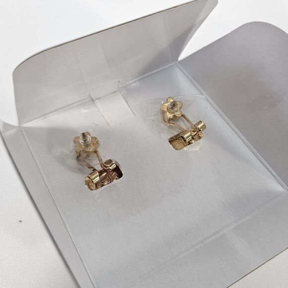 Hand Painted Red Floral Statement Earrings, Piper K, Crystal Center, Nickel Free - Picture 3 of 6